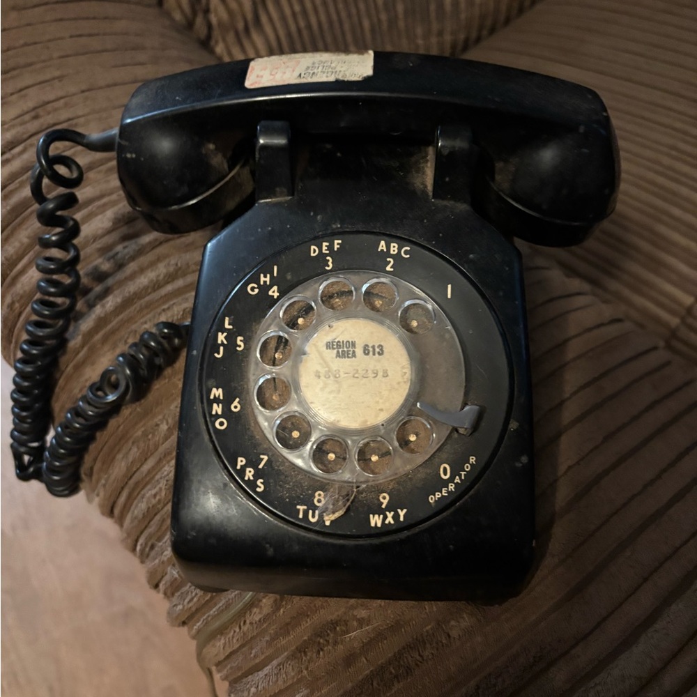 Vintage Black Rotary Dial Telephone